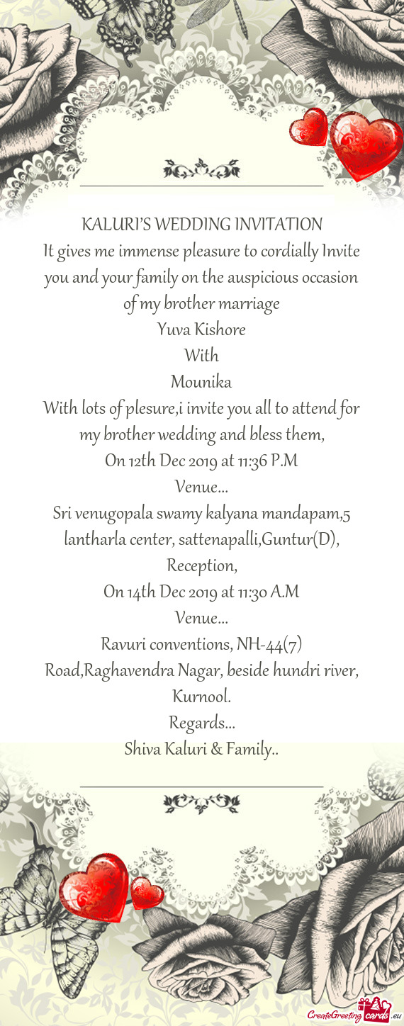 KALURI’S WEDDING INVITATION