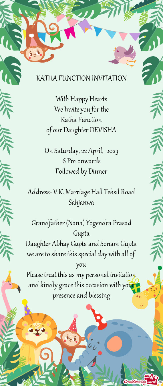 KATHA FUNCTION INVITATION