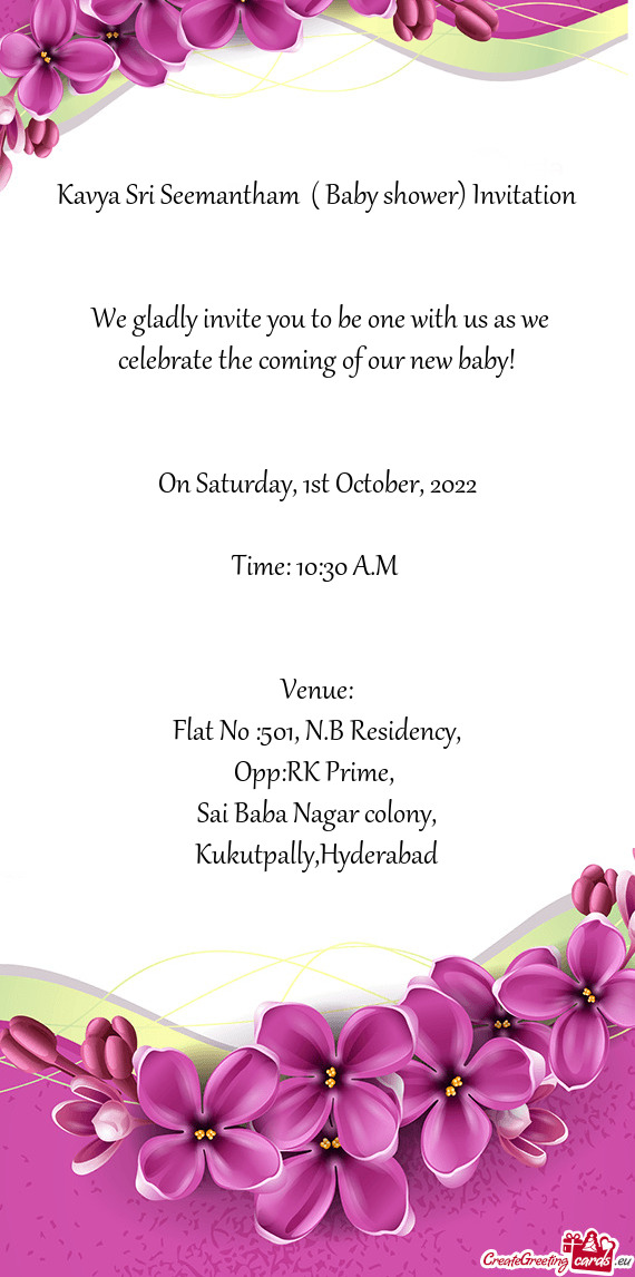 Kavya Sri Seemantham ( Baby shower) Invitation