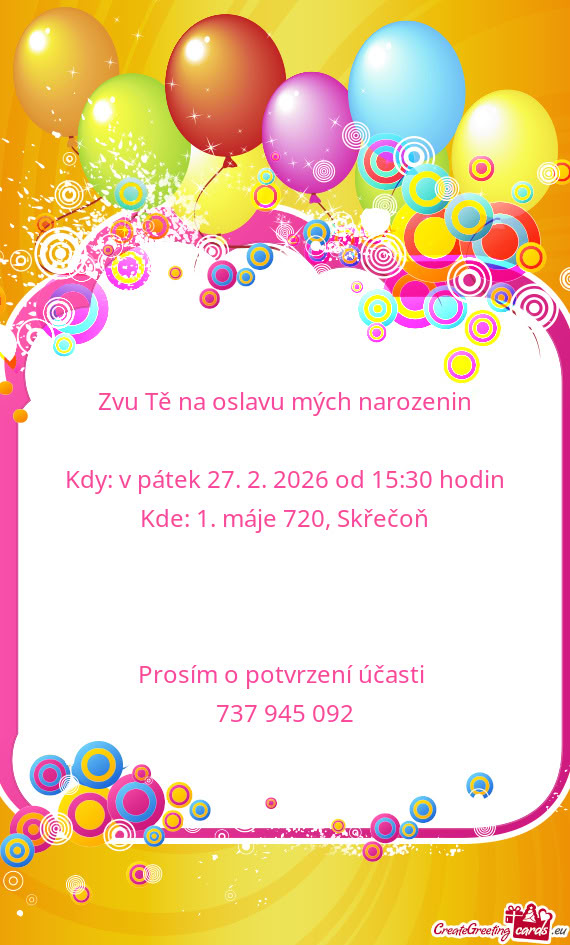 Kdy: v pátek 27. 2. 2026 od 15:30 hodin