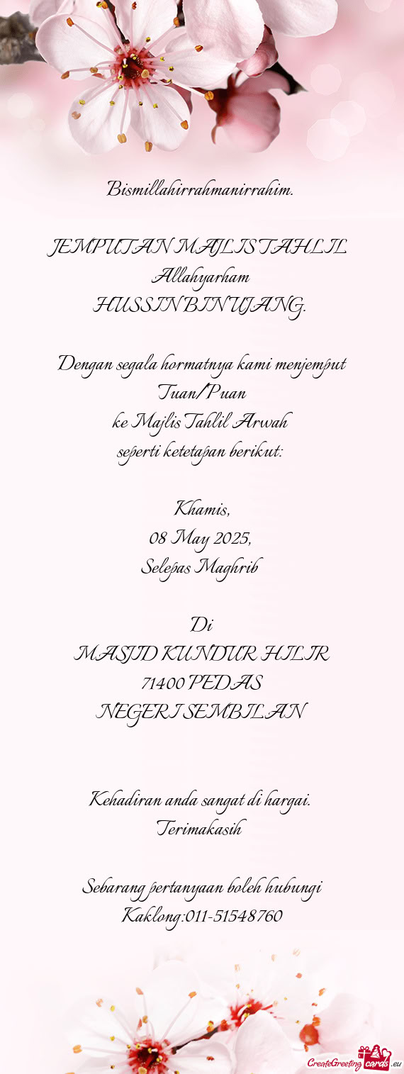 Ke Majlis Tahlil Arwah