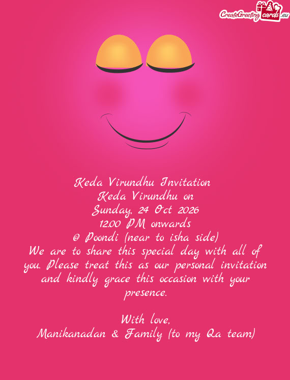 Keda Virundhu Invitation🐐