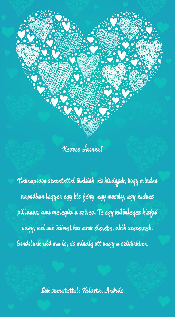 Kedves Áronka! 💛