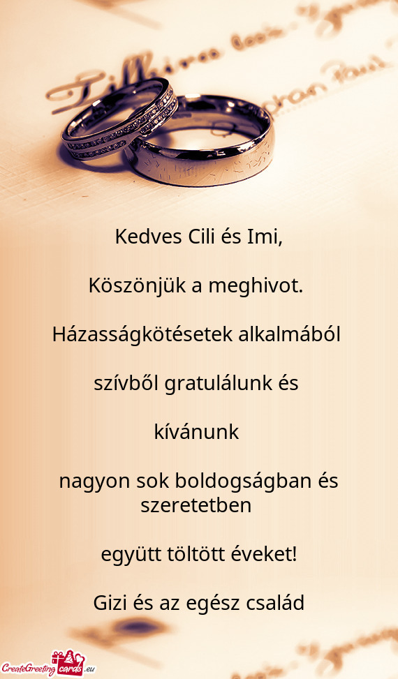 Kedves Cili és Imi