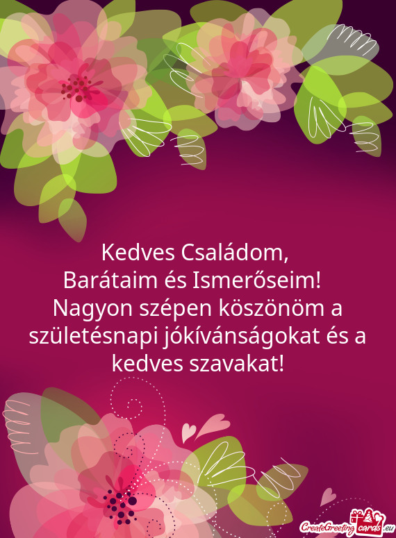 Kedves Családom