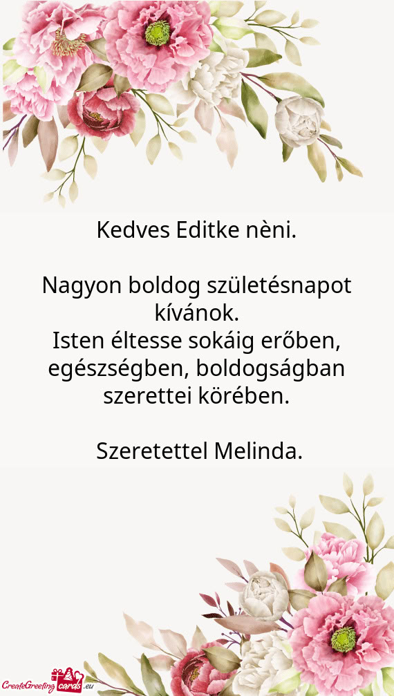 Kedves Editke nèni