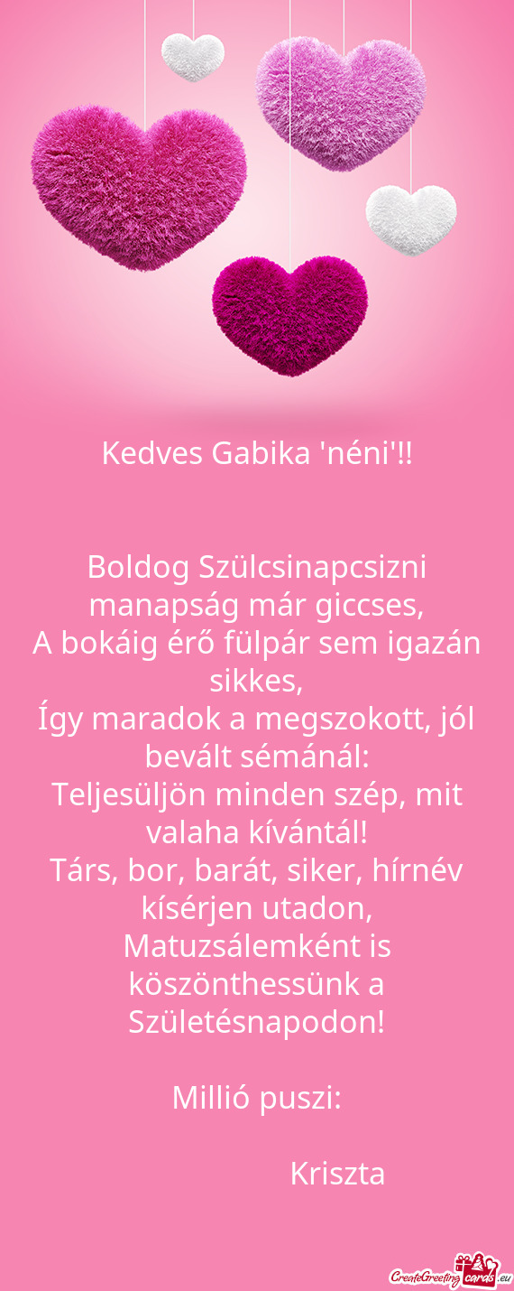 Kedves Gabika "néni"