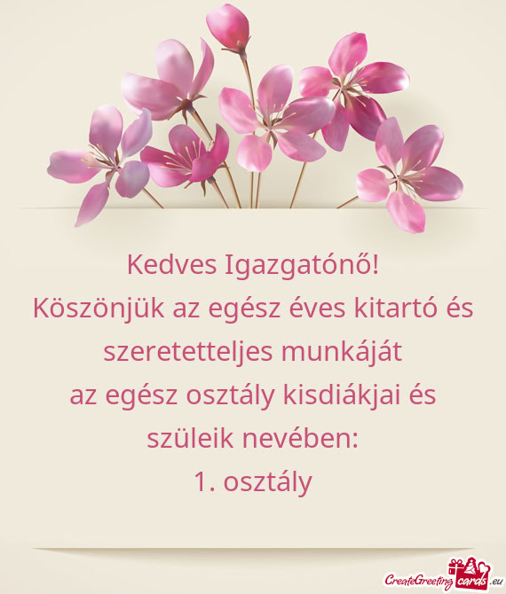 Kedves Igazgatónő