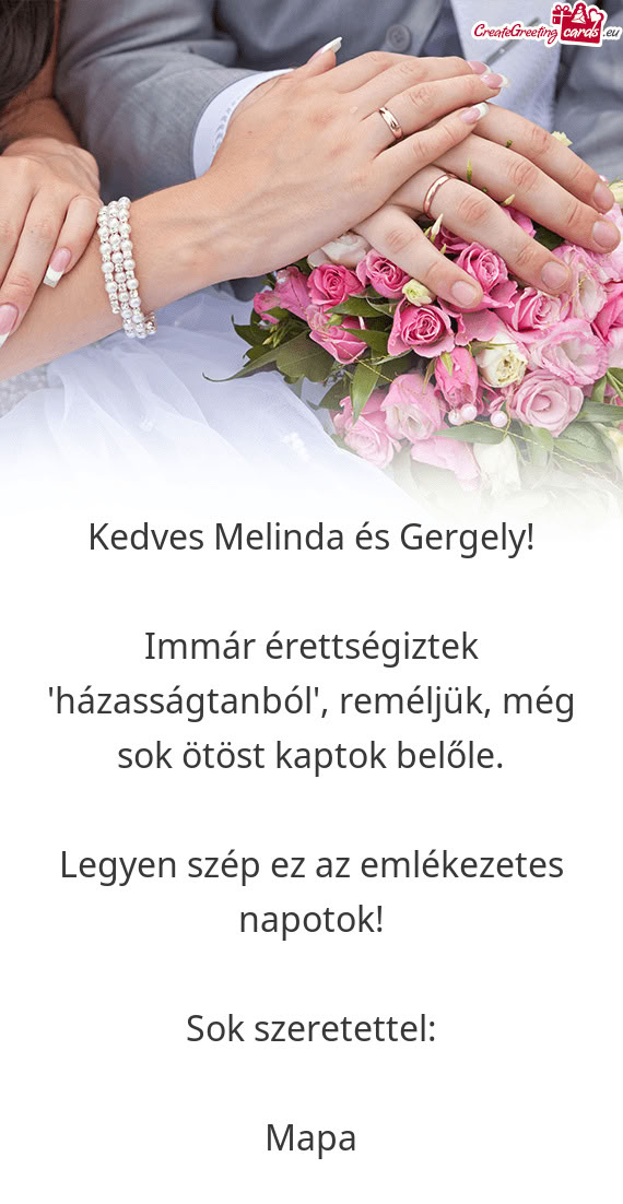 Kedves Melinda és Gergely