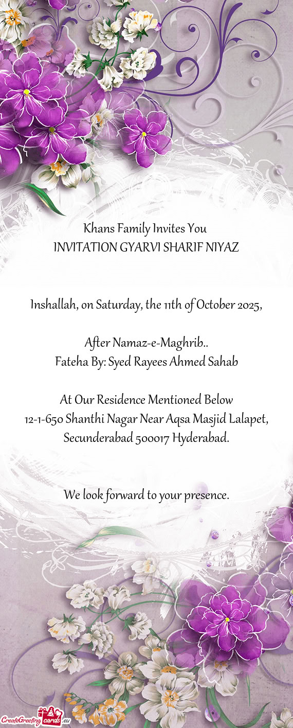 Khans Family Invites You