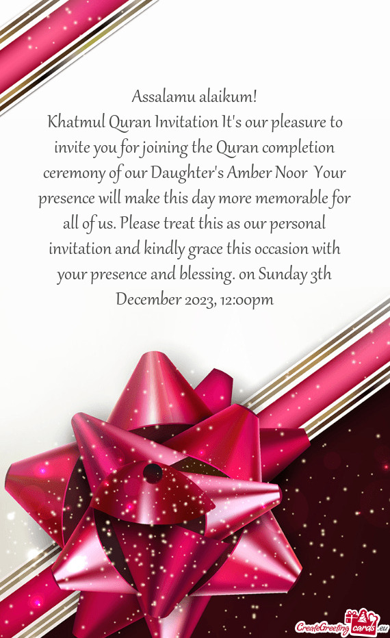 Khatmul Quran Invitation It