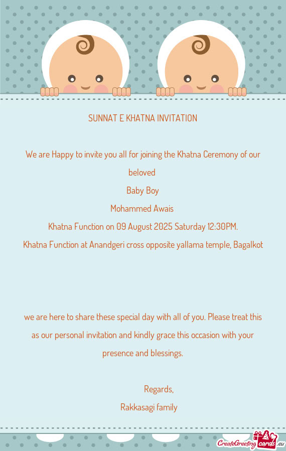 Khatna Function on 09 August 2025 Saturday 12:30PM