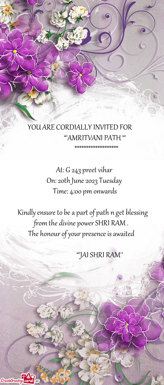 Kindly ensure to be a part of path n get blessing from the divine power SHRI RAM