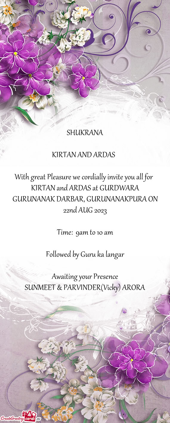 KIRTAN AND ARDAS
