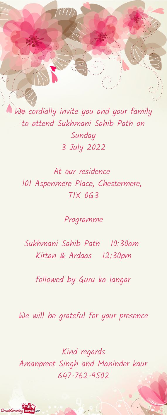 Kirtan & Ardaas 12:30pm