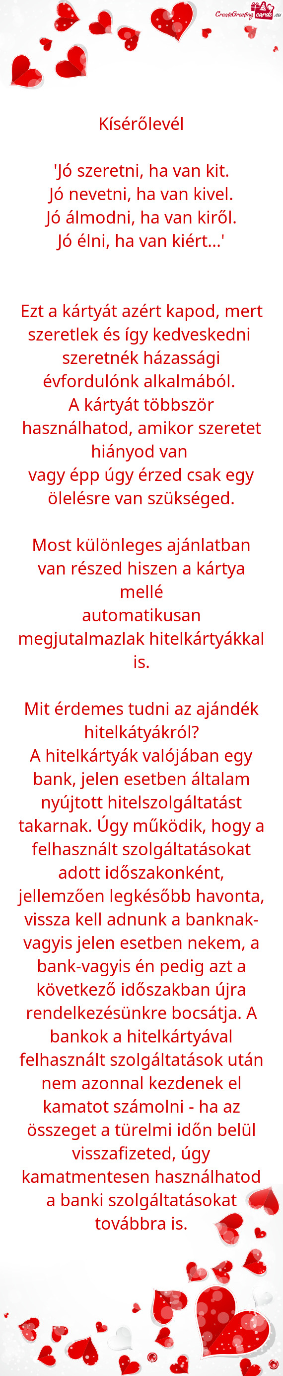 Kísérőlevél