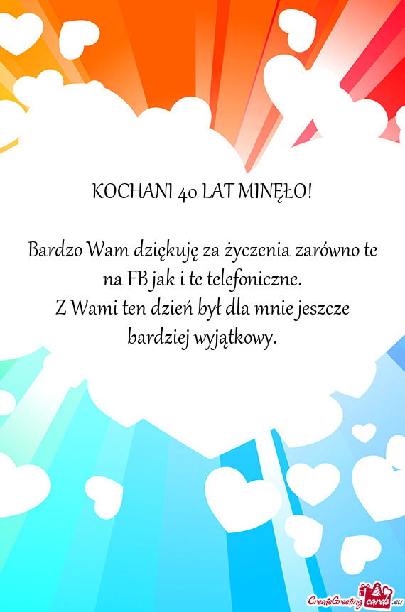 KOCHANI 40 LAT MINĘŁO