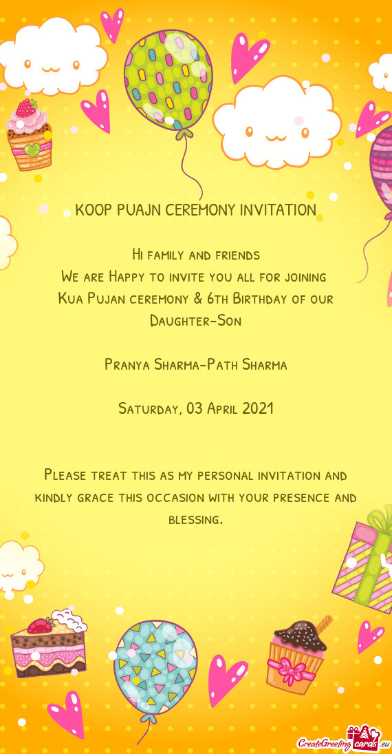 KOOP PUAJN CEREMONY INVITATION