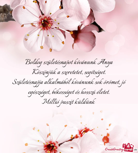Köszönjük a szeretetet, segítséget