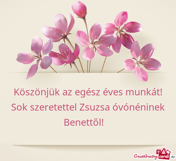 Köszönjük az egész éves munkát