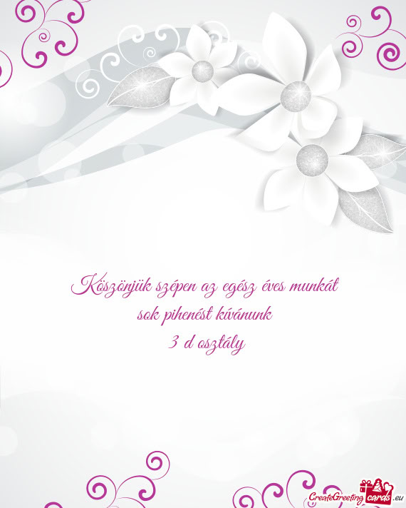 Köszönjük szépen az egész éves munkát