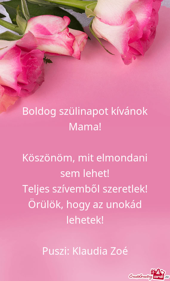 Köszönöm, mit elmondani sem lehet