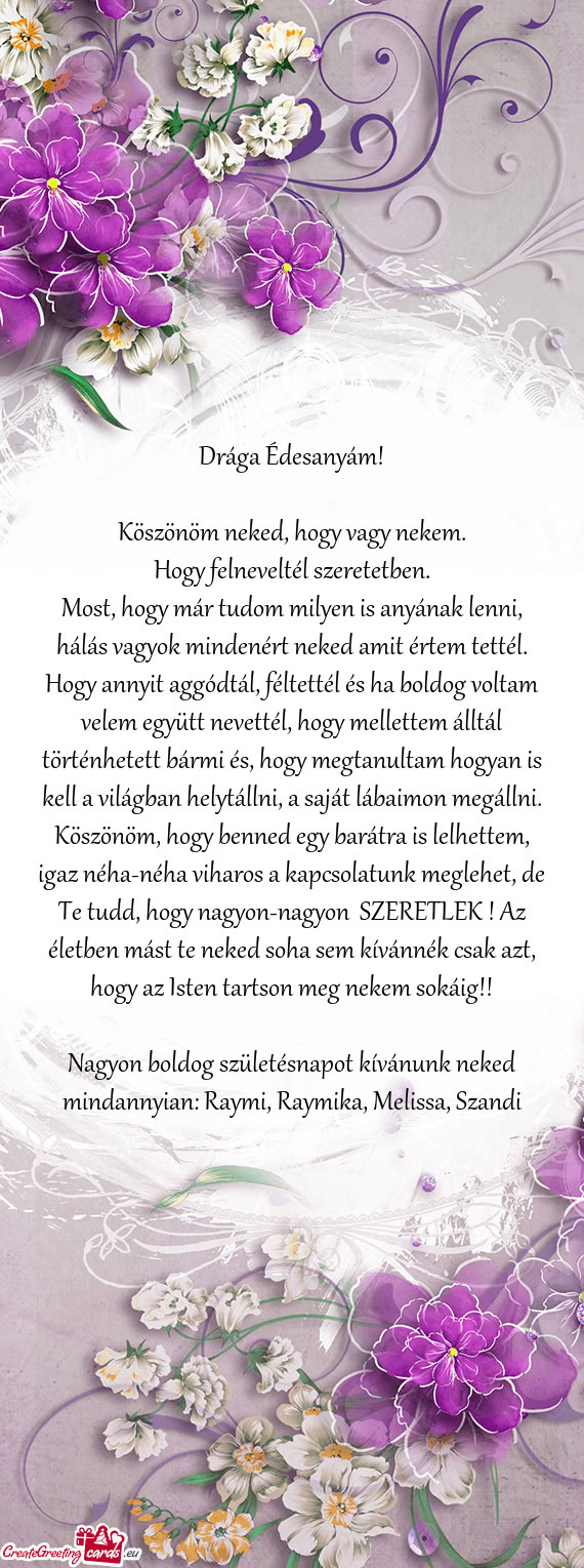 Köszönöm neked, hogy vagy nekem