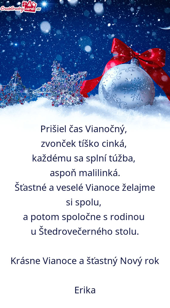 Krásne Vianoce a šťastný Nový rok