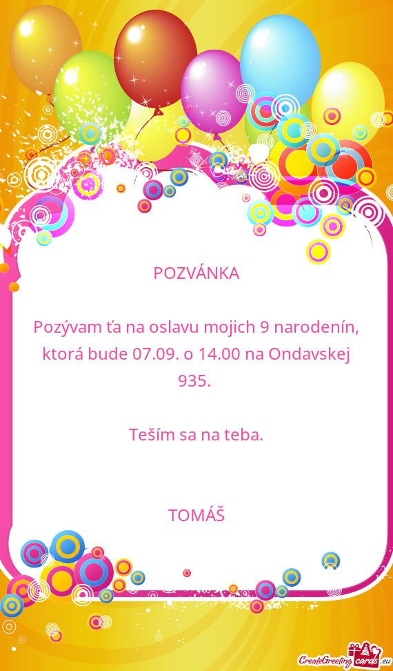 Ktorá bude 07.09. o 14.00 na Ondavskej 935