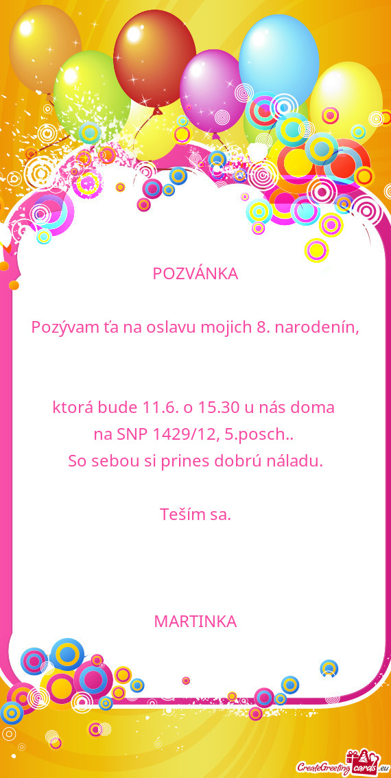 Ktorá bude 11.6. o 15.30 u nás doma