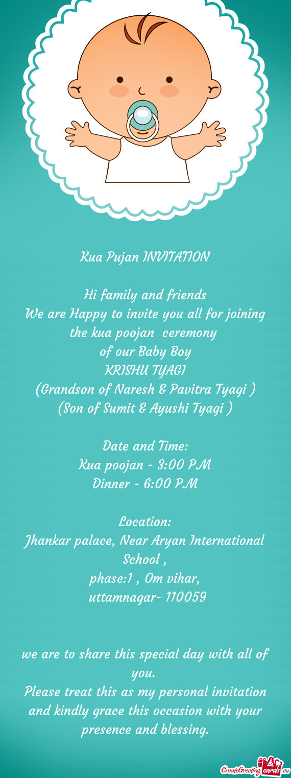 Kua poojan - 3:00 P.M