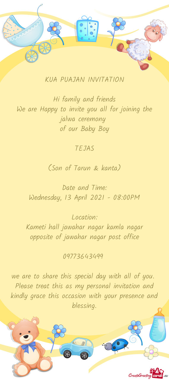 KUA PUAJAN INVITATION