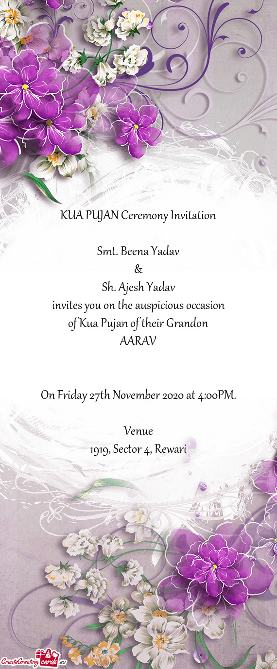 KUA PUJAN Ceremony Invitation