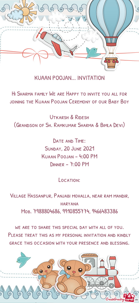 KUAAN POOJAN... INVITATION