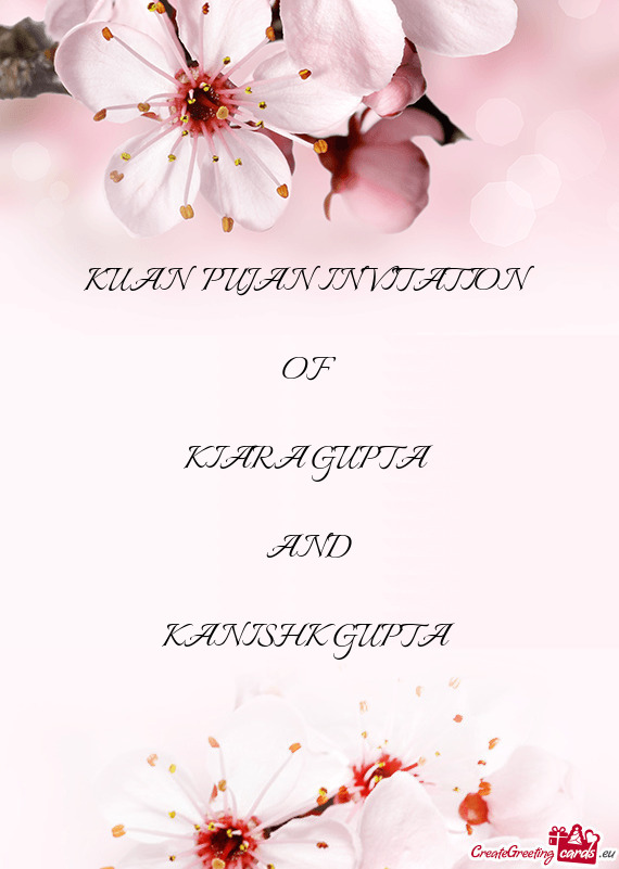 KUAN  PUJAN INVITATION    OF    KIARA GUPTA    AND