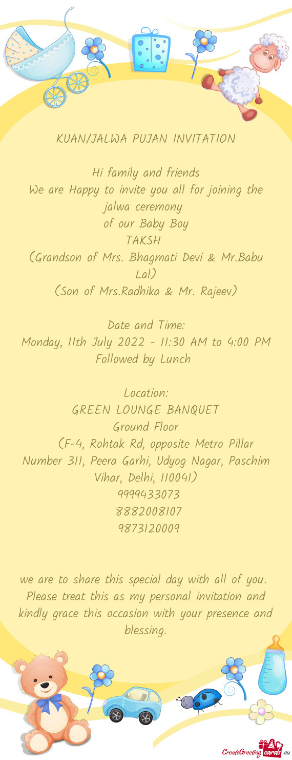 KUAN/JALWA PUJAN INVITATION