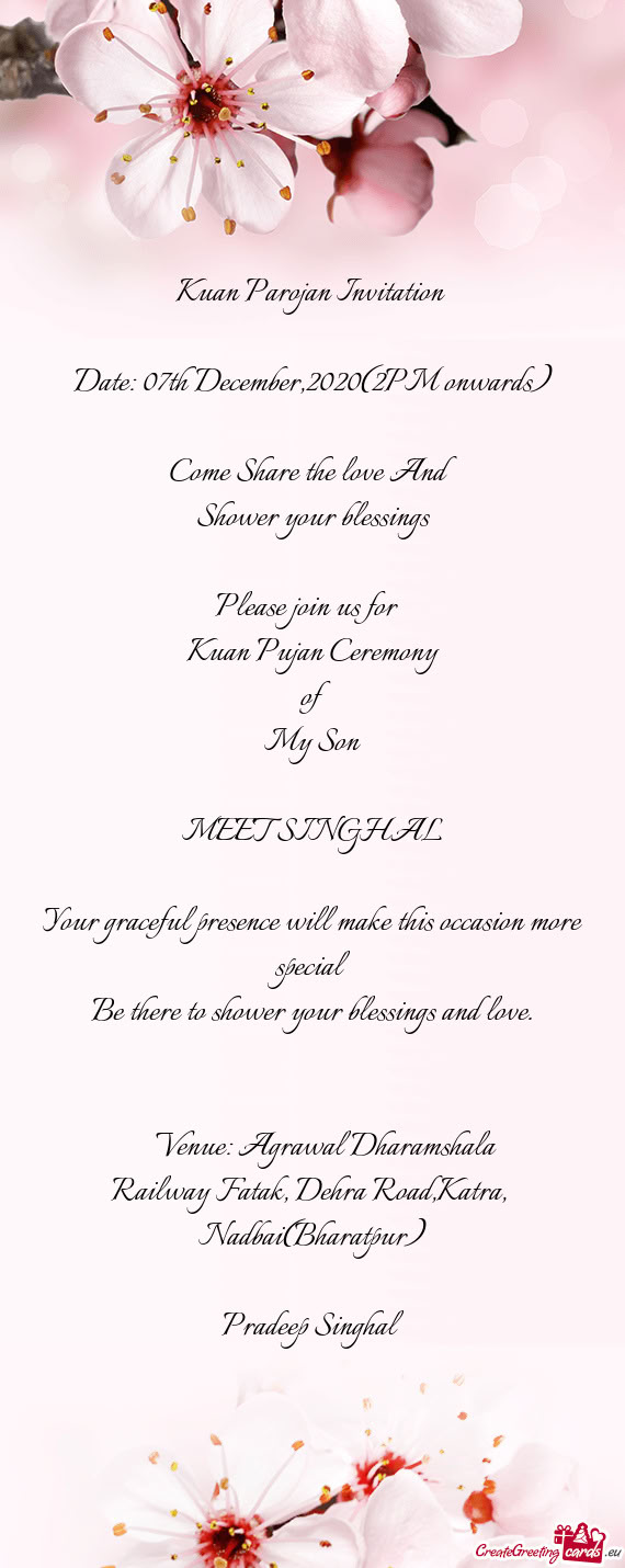 Kuan Parojan Invitation