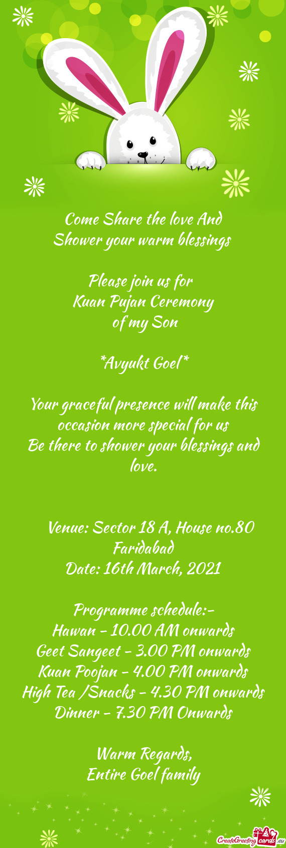 Kuan Poojan - 4.00 PM onwards