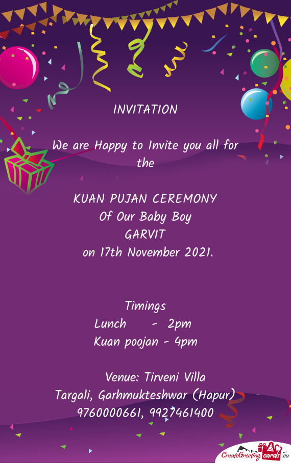 Kuan poojan - 4pm