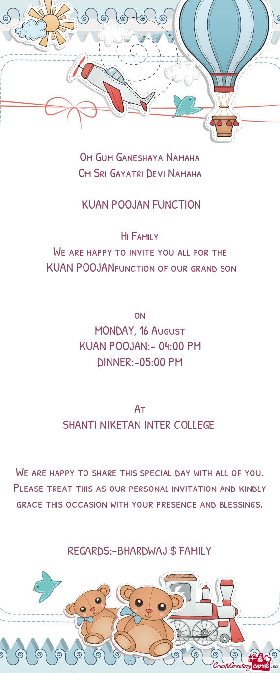 KUAN POOJAN FUNCTION