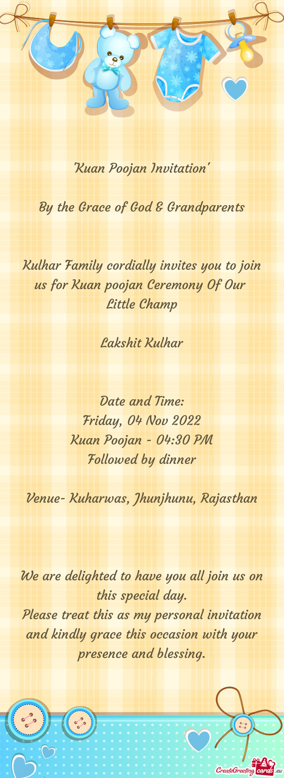 "Kuan Poojan Invitation"