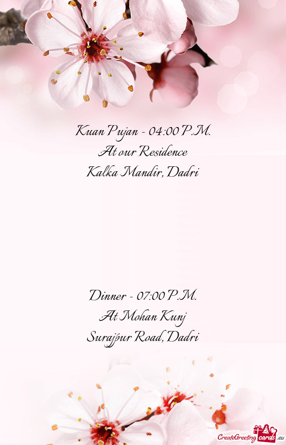 Kuan Pujan - 04:00 P.M