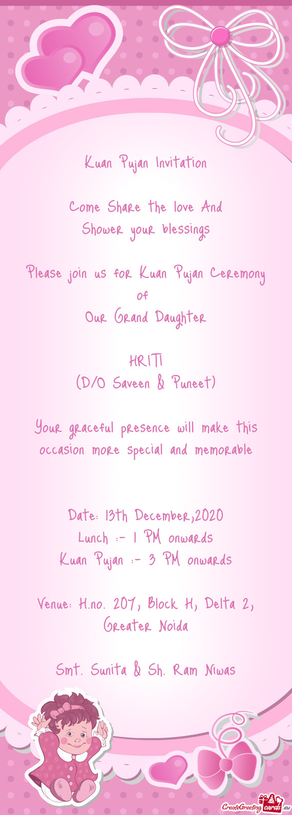 Kuan Pujan :- 3 PM onwards