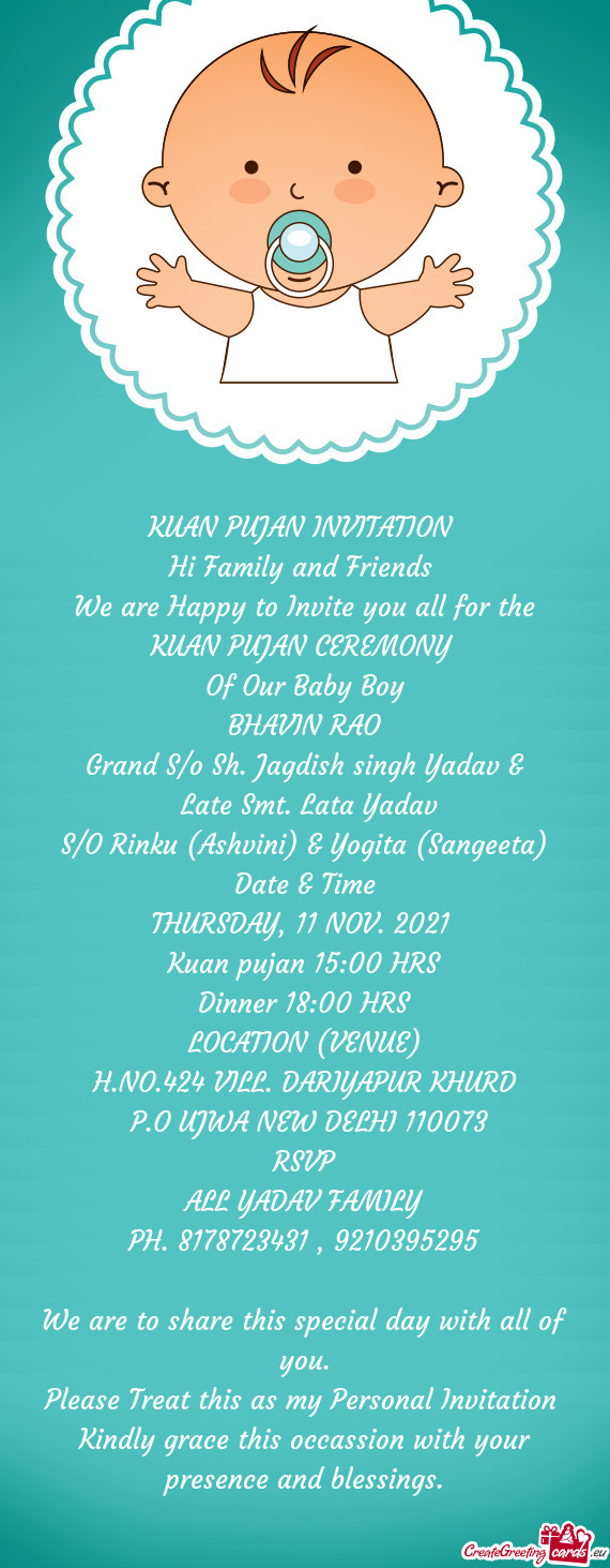 Kuan pujan 15:00 HRS