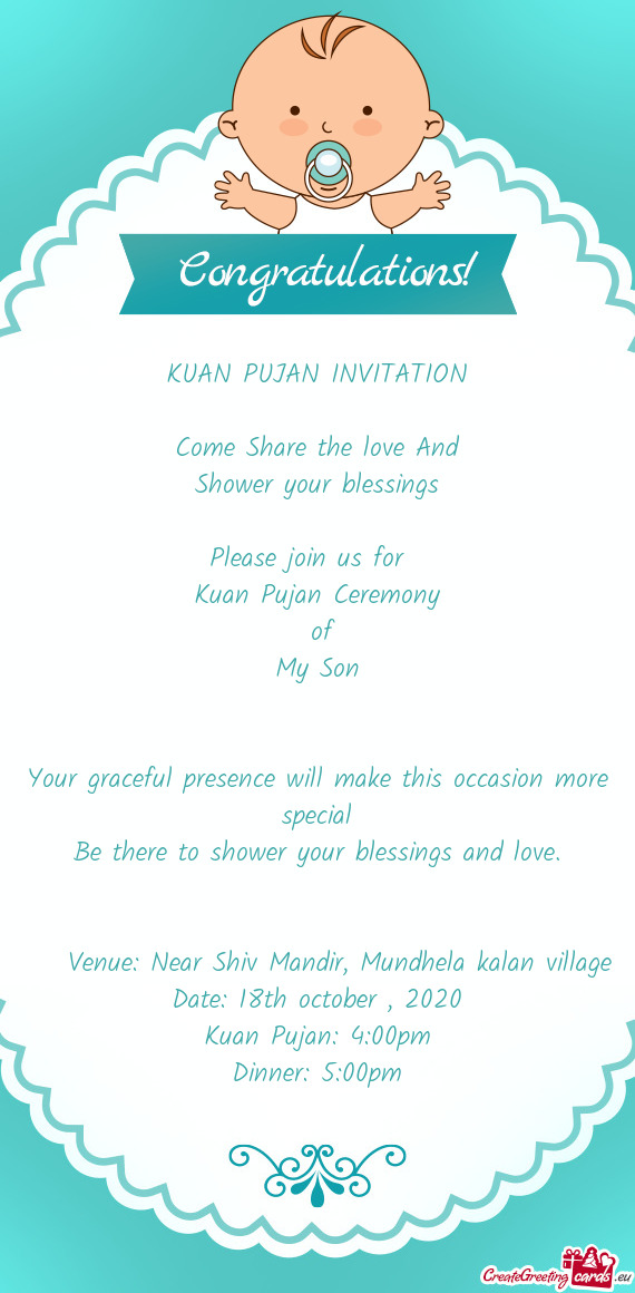 Kuan Pujan: 4:00pm