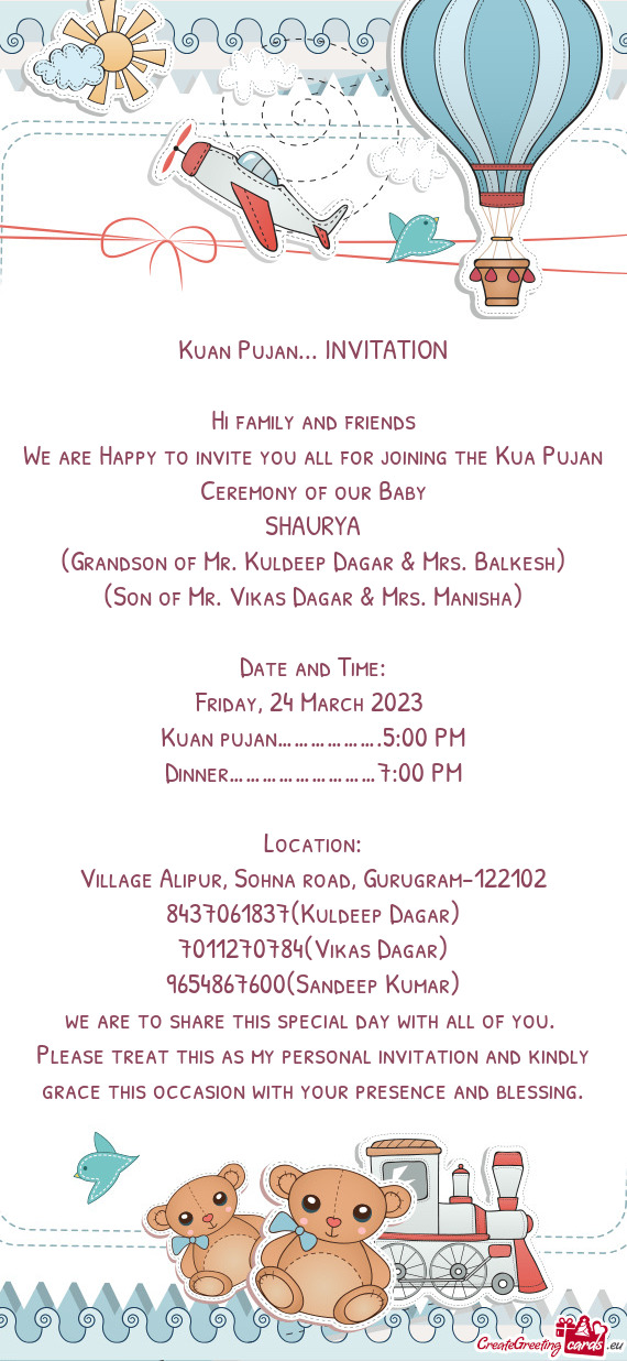 Kuan pujan……………….5:00 PM