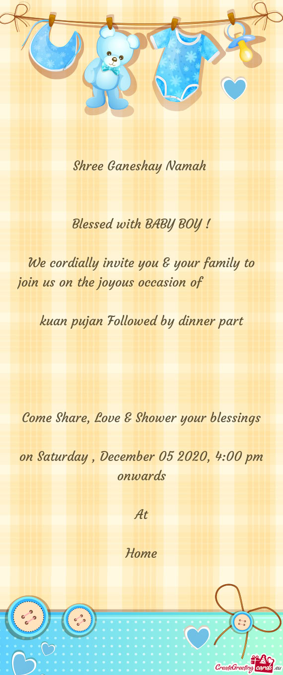 Kuan pujan Followed by dinner part