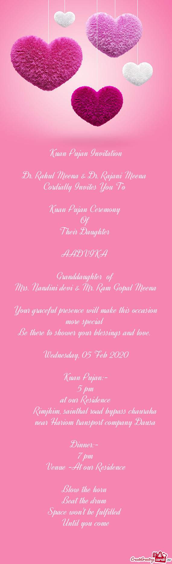 Kuan Pujan Invitation
 
 Dr