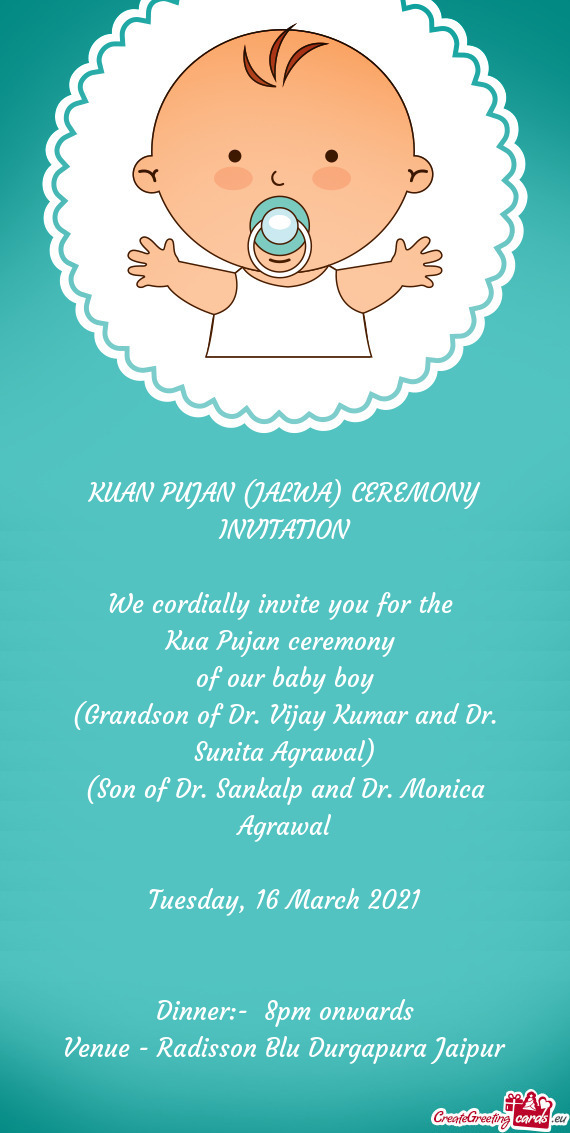 KUAN PUJAN (JALWA) CEREMONY INVITATION