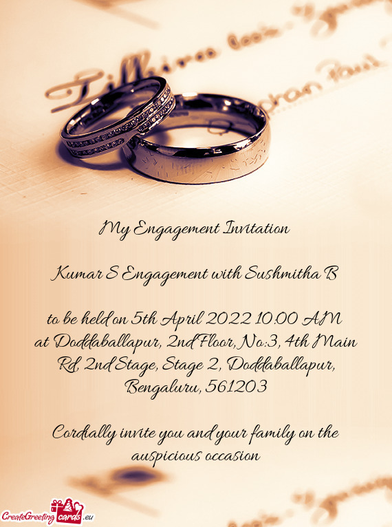 Kumar S Engagement with Sushmitha B